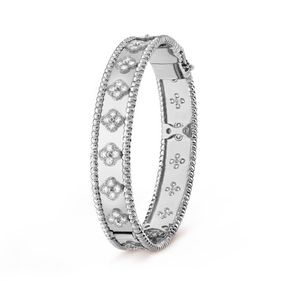 Bracelet Cleef de trèfle à quatre feuilles bracelets de créateurs kaléidoscope pour femmes 18 carats or argent diamant bracelet à ongles bracelets de luxeValentine Party bijoux de créateur