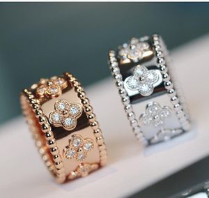 vier blad klaver cleef ring caleidoscoop designer ringen voor vrouwen 18k gouden zilveren diamant nagelring luxe ringen valentijnsfeestje designer sieraden