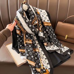 Fare de cuatro hojas diseñador de trébol de tela suave bufanda bufanda floral bufandas diadema de seda para mujer regal