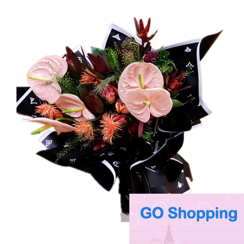 Papel de embrulho de flor de trevo de quatro folhas, material de buquê floral, materiais de loja de flores, novo quatily