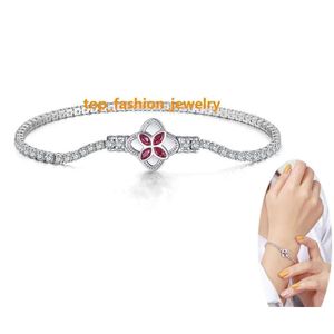 Klavertje vier Iced Out Tennisarmband Cz Bloem Draaibaar Dainty Groothandel 925 Sterling Sier Lady Gift Drop Delivery Dhjjn