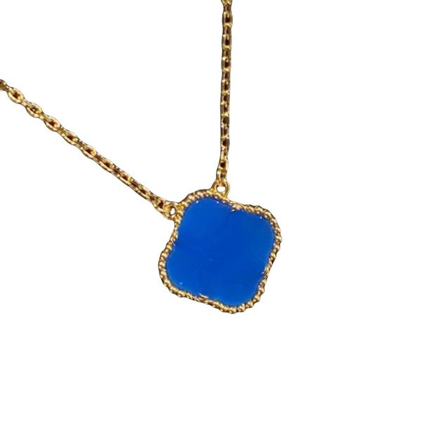 Collier médaillon trèfle à quatre feuilles colliers pendentif bijoux de créateur collier en or 18 carats avec boîte à bijoux mariage cadeau de Saint-Valentin mode calassic élégant