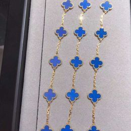Quadrifoglio Gioielli di design di lussoJinggong Quadrifoglio Bracciale a cinque fiori Fiore ad alta edizione Doppia faccia V placcatura in oro addensato k rosa blu