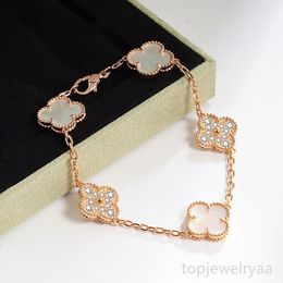 Collar de natra de cuatro hojas Collar de madre Color sólido Diamante Dos estilos de 19 cm de larga duración diseñador de regalos clásico brazalete de oro chapado en oro
