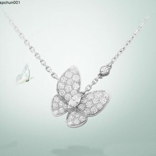 Collar Trébol de Cuatro Hojas Piedra Preciosa de Concha Natural Plata 925 Diamante de Diseñador para Mujer Reproducciones Oficiales Joyería de Marca Cristal Regalo Exquisito