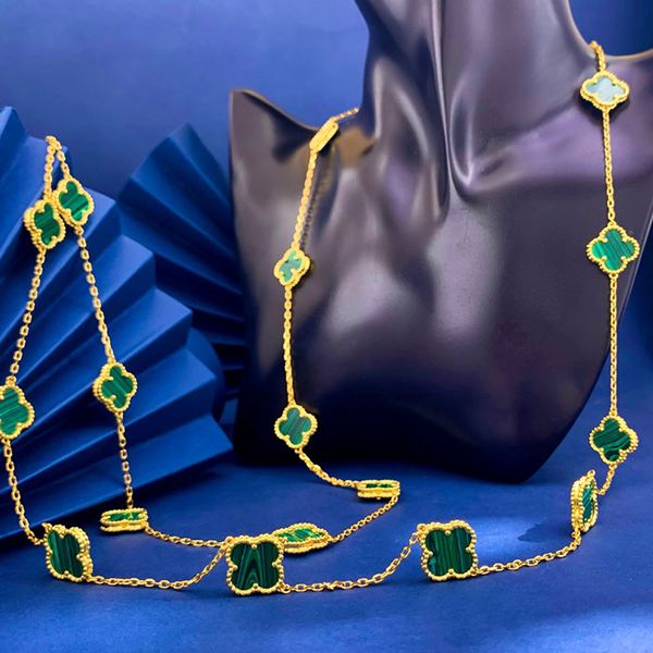 collier trèfle à quatre feuilles Natural Shell Gemstone Gold Plated 18K designer pour femme T0P Advanced Materials reproductions officielles cadeaux premium de style classique 005
