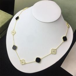four leaf clover necklace Bijoux de mode originaux haute qualité Agate 10 pendentif trèfle à quatre feuilles collier femmes exquis sautoir bijoux Gilf