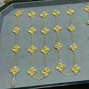 klavertje vier ketting Zilver 20 bloemen Verguld 18K designer voor dames T0P Geavanceerde materialen voorkomen allergieën designer premium geschenken AAAAA 030