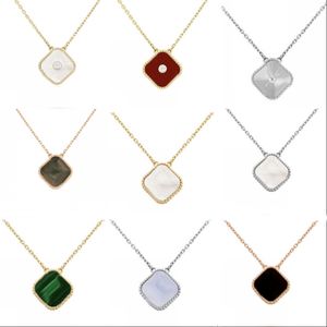 Collares de trébol de cuatro hojas para mujer collares de diamantes colgantes ágata de nácar regalo de joyería para el día de la madre de San Valentín collares de lujo moda zb114