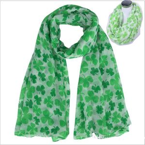 Vier Blad Clover Shamrock Print Dames Infinity Sjaal St Patrick Day Factory Derectly Sale Ring Sjaals