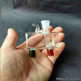 Vier pijlers van kleine vierkante pot glazen waterpijp, waterpijpen glazen bongs hooakahs twee functies voor booreilanden glazen bongs