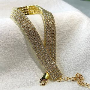 Bracelet de mode à quatre rangées Bracelets de tennis pour femme Argent sterling 925 Iced Out 5A Cubic Zirconia Bracelet en or 18 carats bijoux de créateur Saint Valentin avec boîte