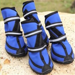 Quatre saisons imperméables XXL chaussures pour animaux de compagnie pour petit à grand chien Oxford bas bandages réfléchissants bottes de pluie pour animaux de compagnie grandes chaussures pour chiens 240115