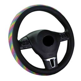 Four Seasons Universal Diamond Car Steering Wheel Cover para 3738 Cm 145 "15" M Tamaño cerebro en el volante Piezas de automóviles J220808