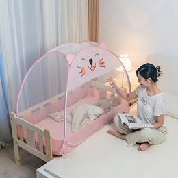 Four Seasons Universal Yurt Baby Comfortabele slaapmuggen Netto cartoonstijl Gratis installeren Volledige bodem anit-vier wieg kleine tent 240326