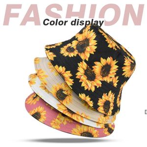 Four Seasons Women's Sunflower Print Bucket Hat Big Brim Fashion Simple Sun Sun Wholesale ZZA13465
