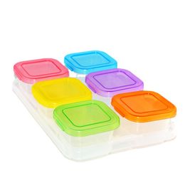 Boîte à aliments pour bébé, quatre carrés, six carrés, boîte à aliments congelés, bac à légumes, boîte à collation, boîte à fruits