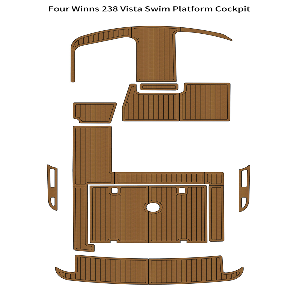 Four Winns 238 Vista Piattaforma da bagno Cabina di guida Barca Schiuma EVA Teak Deck Tappetino Tappetino Self Backing Ahesive SeaDek Gatorstep Style Floor