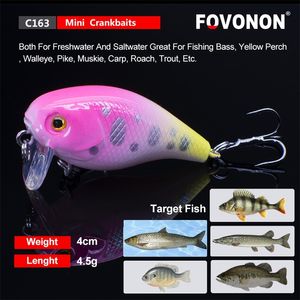 FOVONON Crankbaits flottants Wobbler leurre de pêche en profondeur C Crankbait Jerkbait appât perche Pesca Mini Wobblers leurres de pêche 220726