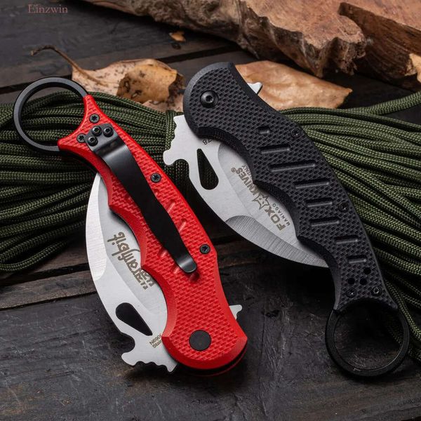 FOX KARAMBIT 690 Cuchillo 3655 ASISTENTE CAMPING CAMPING CHISCO CHISLO CHILLO CUMBILLO HERRAMIENTO EDC PARA CHILING TACTICAL HERRAMIENTA HERRAMIENTA DE CAMPINACIÓN 562