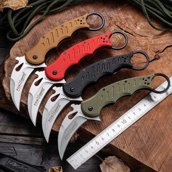 Fox Karambit 690 couteau 3655 Assisté de camping extérieur pliage couteau couteau couteaux couteaux EDC Tool pour la randonnée Tactical Hand Tool Camping Tool 911