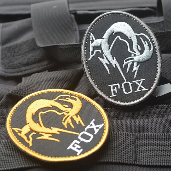 Fox Metal Gear Mgs Foxhound Patch Military Tactical Toptical Troop Morale Patches de broderie pour vêtements Applique de badge de sac à dos