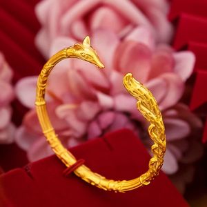 Fox gezwongen manchet armband 18k geel goud gevuld mode vrouwen sieraden cadeau