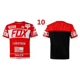 Fox Racing Shirts 2023 Heren T-shirts Fox Cross Country Snel droge kleding overgave Mountain Bike Riding korte mouwhoofd motorfiets racen 801