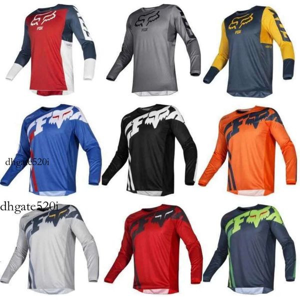 Fox Racing Shirts 2023 T-shirts masculins Fox Speed Down Outdoor Cycling Long Moule Top Mountain Bike Racing Costume 6NDK 960