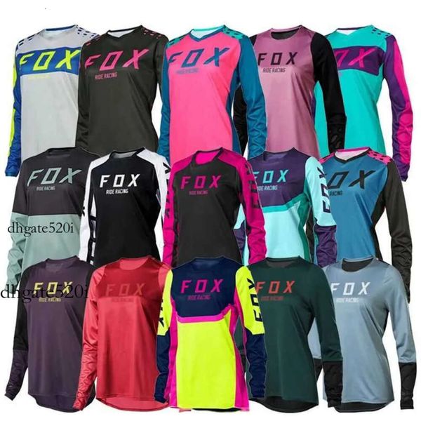 camisas de carreras de zorro cuesta abajo jersey mtb fox rid racing montaña bicicleta ropa de manga larga camiseta de bicicleta a campo traviesa ciclismo femenino