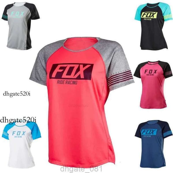 Fox Racing Women Camiseta Downhill Jersey MTB Women Fox Ride Racing Bicycle Shirt Motocross Off-Road Manga corta Camisetas Femeninas Femeninas Femeninas