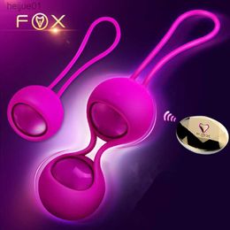 FOX silicone Smart touch Télécommande Oeuf Vibrant Kegel Balls Exercice Serré Vaginal Vibrator Ball Adulte Produit de Sexe L230518
