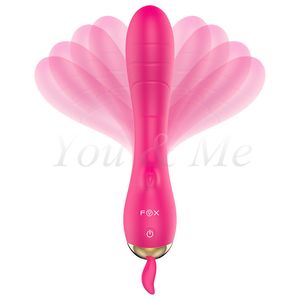 FOX USB rechargeable G-Spot Vibes vibrant baguette magique masseur vibrateurs jouets sexuels pour femme stimulateurs de clitoris à choc électrique S19706