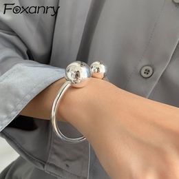 Foxanry minimalistische postzegelarmband trendy elegante charme glanzende bal sieraden verjaardagscadeaus feestaccessoires