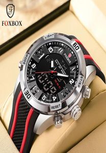 FOXBOX FB0004 hommes montre haut de gamme marque grand cadran montre de sport hommes chronographe montre à Quartz Date mâle horloge Relogio Masculino1633864