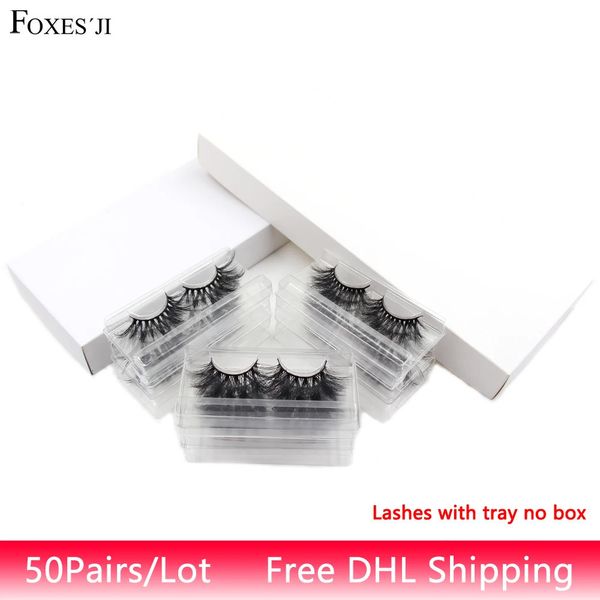 FOXESJI 50 pares de pestañas 3D pestañas de visón con bandeja sin caja reutilizable esponjosa suave extensión de pestañas postizas naturales 240311