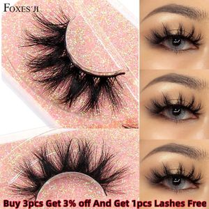 Foxesji make -up wimpers 3D mink lashes pluizige zachte wispy natuurlijke cross -wimper extensie herbruikbare nep false 240511