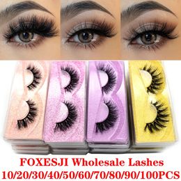 FOXESJI vison cils articles en gros pour les affaires faux cils moelleux vaporeux réutilisable Sexy pleine douce Extension des yeux 240311