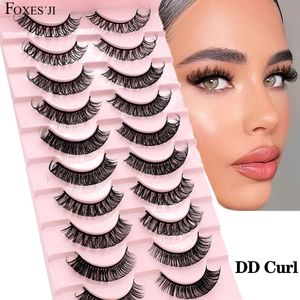 FOXESJI bande russe cils DD Curl vaporeux Extension douce naturel Faux vison moelleux Faux cils maquillage 240311