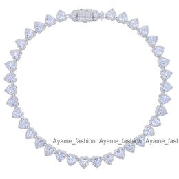 Foxi gros bijoux Bling mode glacé or 18 carats plaqué argent Zircon diamant coeur collier