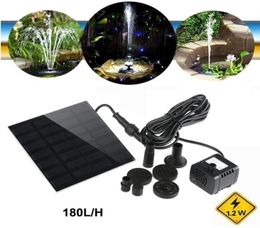 Foxnovo 7V 12W 180lh Puille de puissance solaire Pompe aquarium Fountain Pool Jardin Pond Pompe submersible Noir Y2009175225836