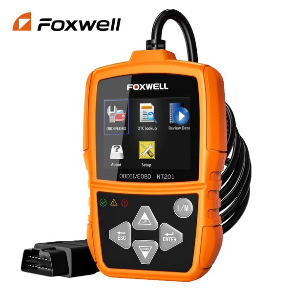 Foxwell NT201 OBD2 escáner automotriz comprobar la luz del motor lector de código de coche profesional OBD II herramienta de escaneo de diagnóstico de coche PK ELM327