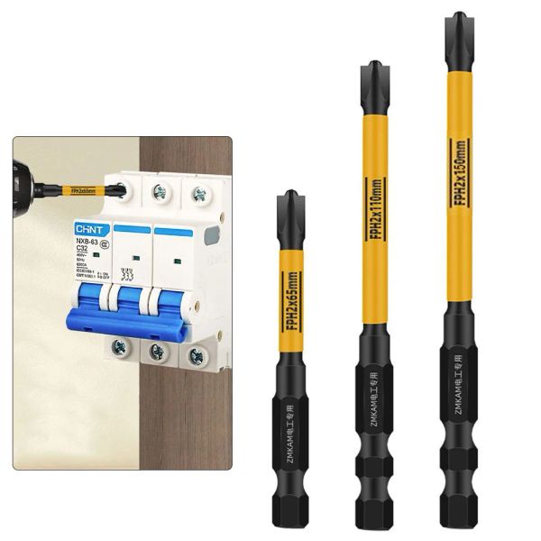 FPH2 Electrican Special Twitchers Bits Set Magnitic Electric Impact Drill Nut Driver pour le disjoncteur de circuit 65/110/150 mm