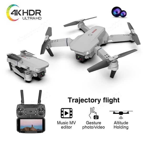 E88 Pro Mini Drone Con HD de gran angular HD 4K 1080P Altura Doble Cámara Hold WiFi RC Quadcopter Dron Dron Juguete