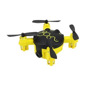 FQ777 FQ04 Beetle Mini Drone de poche avec caméra Mode sans tête RC Quadcopter RTF - Jaune