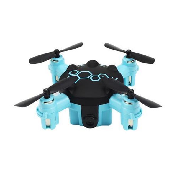 FQ777 FQ04 Beetle Mini Drone de poche avec caméra Mode sans tête RC Quadcopter RTF - Bleu