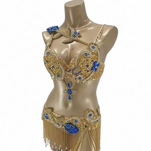 fr Buikdans Kleding Samba Carnaval RIO Kostuum Show Girl Stadium Slijtage Sexy Top Beha Kwastje Taille Riem Prestaties Pak z7jn #