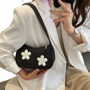 fr Casual bakken tassen elegante vrouwen onderarm tas dames fi schouderbeurt lolita bloemen geplooide tas ontwerper handtassen 799r#