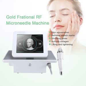 Équipement RF fractionnel Micro aiguille RF Microneedle Beauty Machine Enlèvement des vergetures Traitement des cicatrices d'acné Instrument de microneedling doré