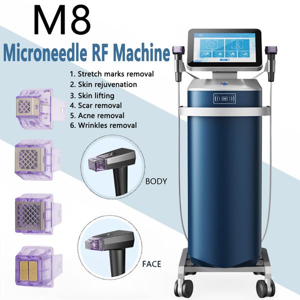 Fraccionional RF Máquina de micronesas Radio Frecuancia MicroNeedling Efectivo Desmontaje de acné Microone RF Cuidado de la piel Dispositivo de belleza 2 manijas